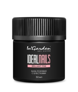 INGARDEN Камуфлирующая каучуковая база с блестками розовая, 30 мл